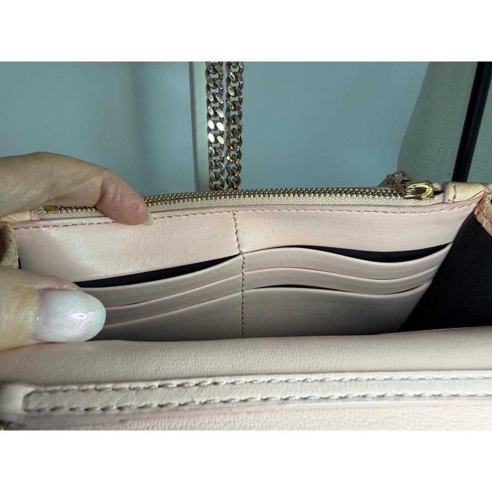 Versace Medusa Python Wallet On Chain Crossbody Bag Nude Peach WOC - Picture 11 of 16